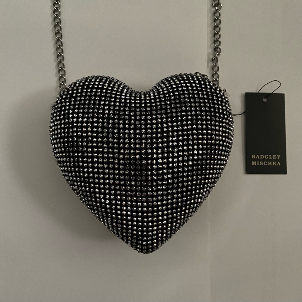 Badgley Mischka Heart Shape Rhinestone Clutch View 4